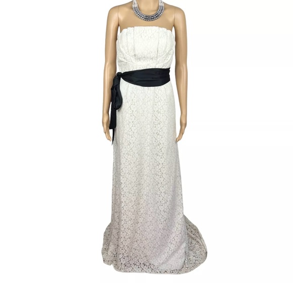 The Limited Event Off White Strapless Lace Maxi Belted Wedding Dress Size 6 - Picture 1 of 7